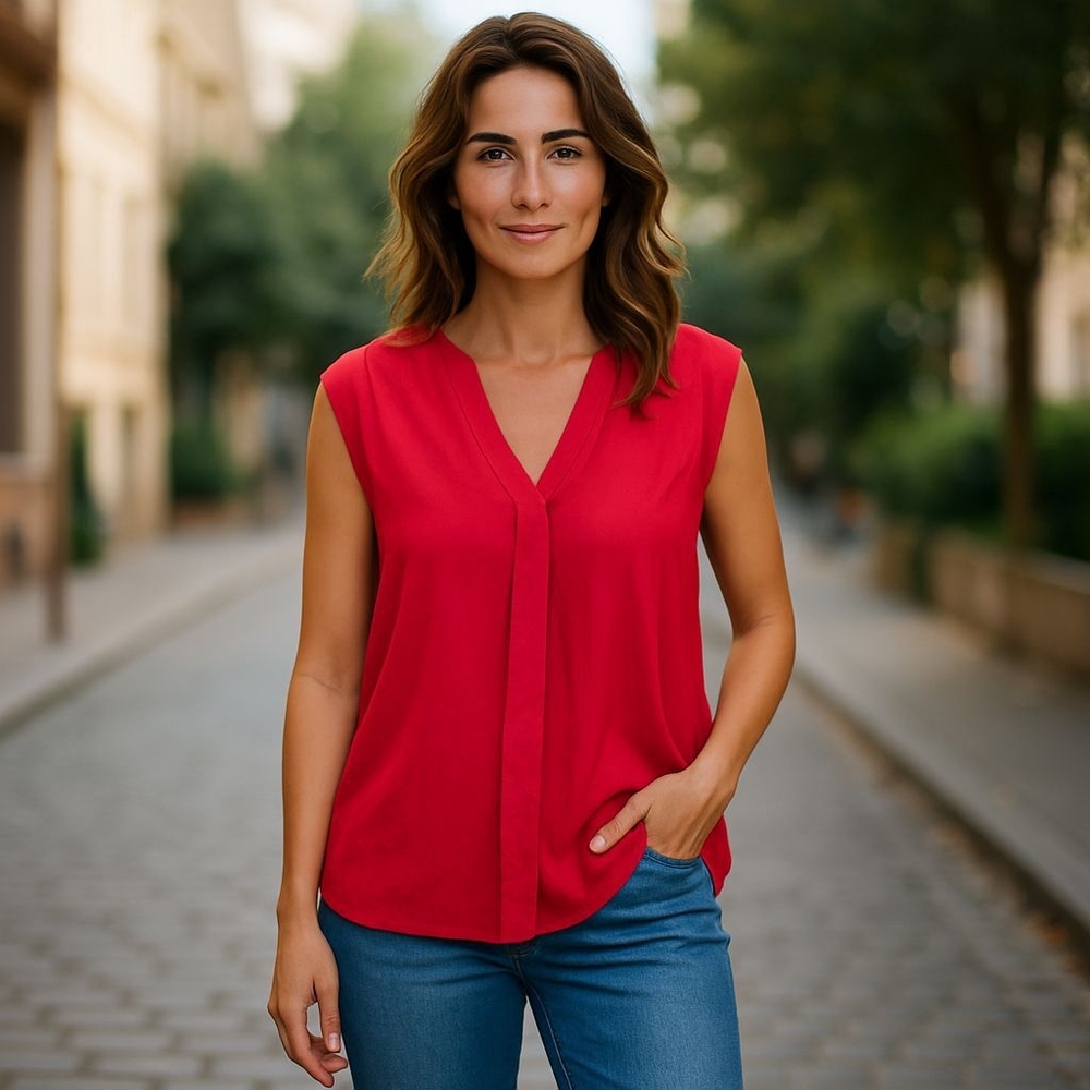 GNW Red Relaxed Blouse